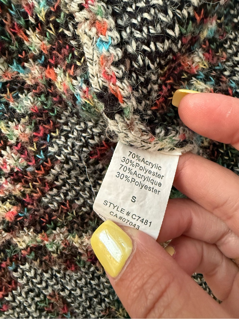 Dreamers by Debut Aztec Southwestern Open Front Cardigan Boho Soft Cozy Rainbow - Picture 7 of 7